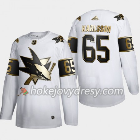 Pánské Hokejový Dres San Jose Sharks Erik Karlsson 65 Adidas 2019-2020 Golden Edition Bílá Authentic
